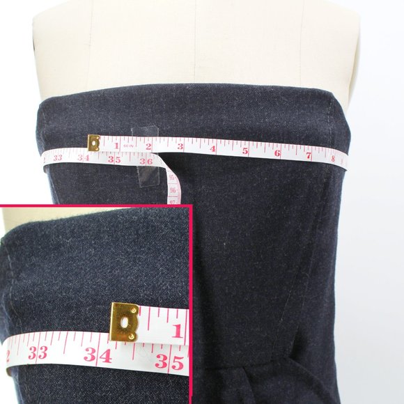 DSquared2 Gray Wool Strapless Fitted Corset Dress Midi Tailored Pencil Skirt 46 - Picture 10 of 15